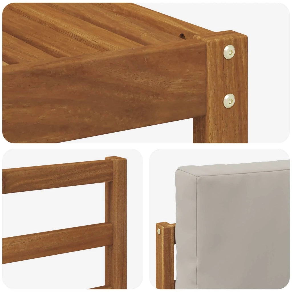 Set di divani da esterno 6 pcs Grigio Naturale e Chiaro 3366414