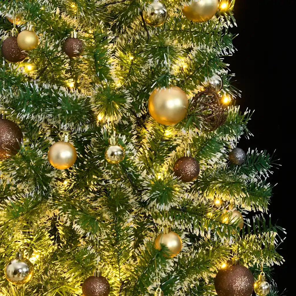 Albero di Natale Artificiale con 300 LED Palline e Neve 240 cm 3210127