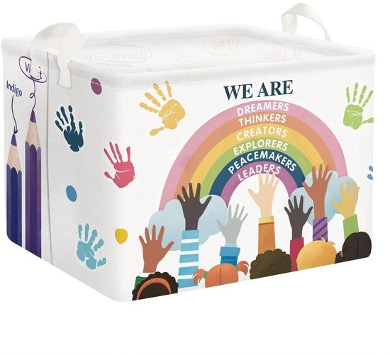 Regolabaricatore Arcobaleno Bagnoschiuma per Bambino con Maniglia Cassetto per Abbigliamento Riciclabile per Bambini, 40 * 30 * 30 cm