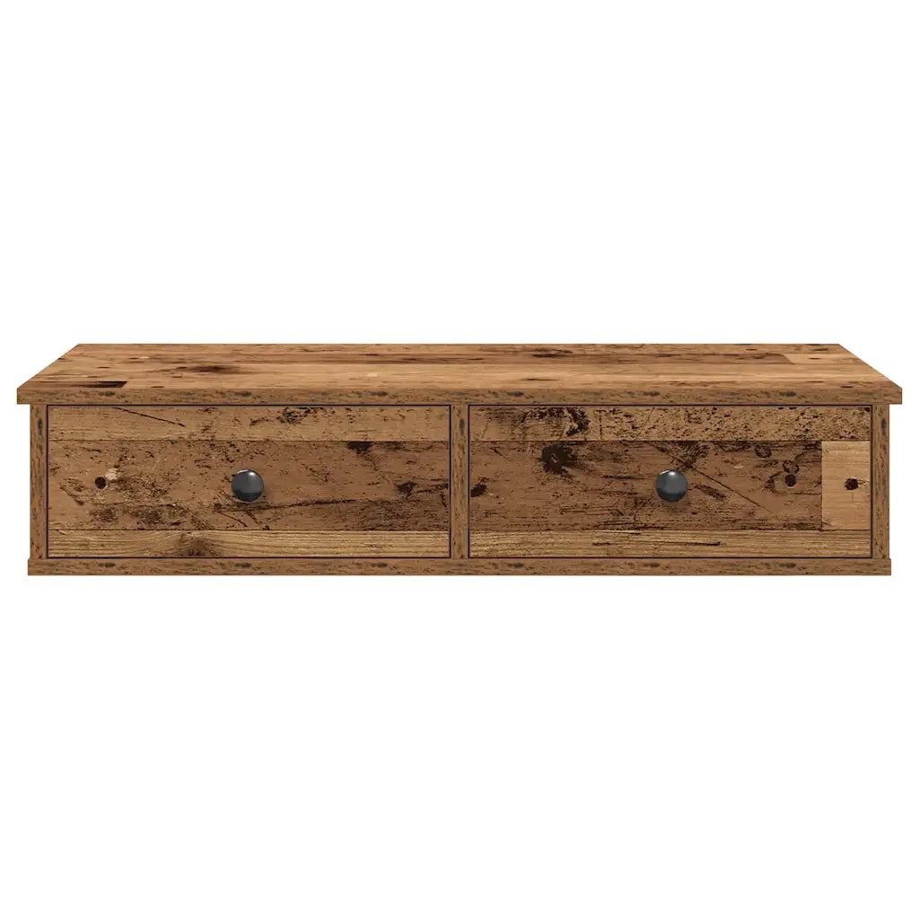 Scaffale a Parete con Cassetti Antico 80x31x17 cm in Truciolato 859957