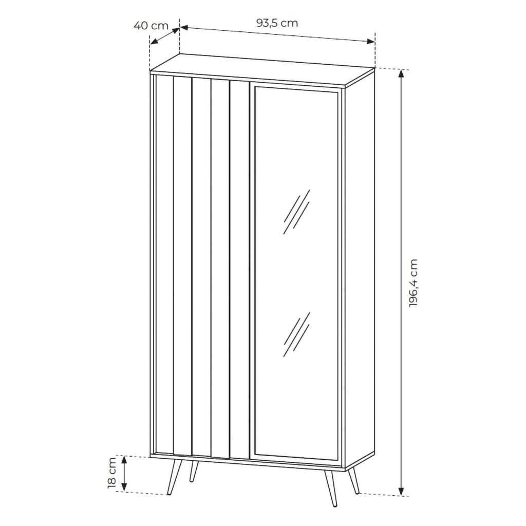 Mobile Espositore Katiso, Vetrina 8 Ripiani, 94x40x196h cm Marrone Noce