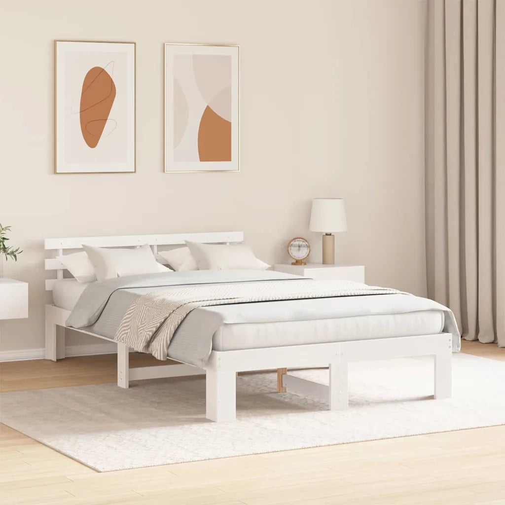 Struttura del letto Bianco 120 x 200 cm Pino massello 872612