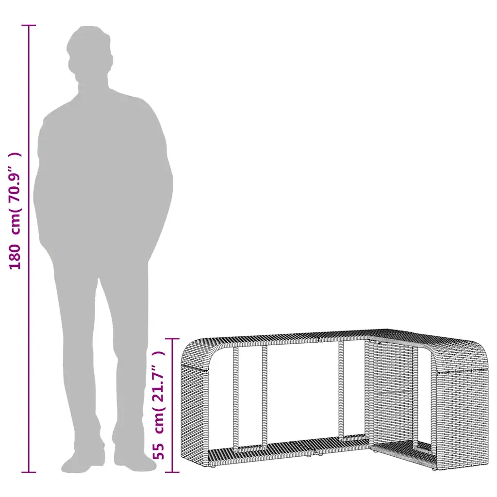 Scaffali portaoggetti 2 pz neri in polyrattan CFW9268251