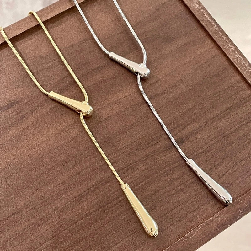 Collana a goccia in stile minimalista, nuova catena lunga per felpa da donna.