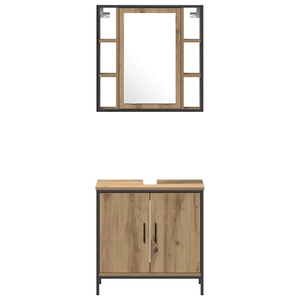 Unità da Bagno con lo scaffale 3 pcs Marrone Legno multistrato 3334384