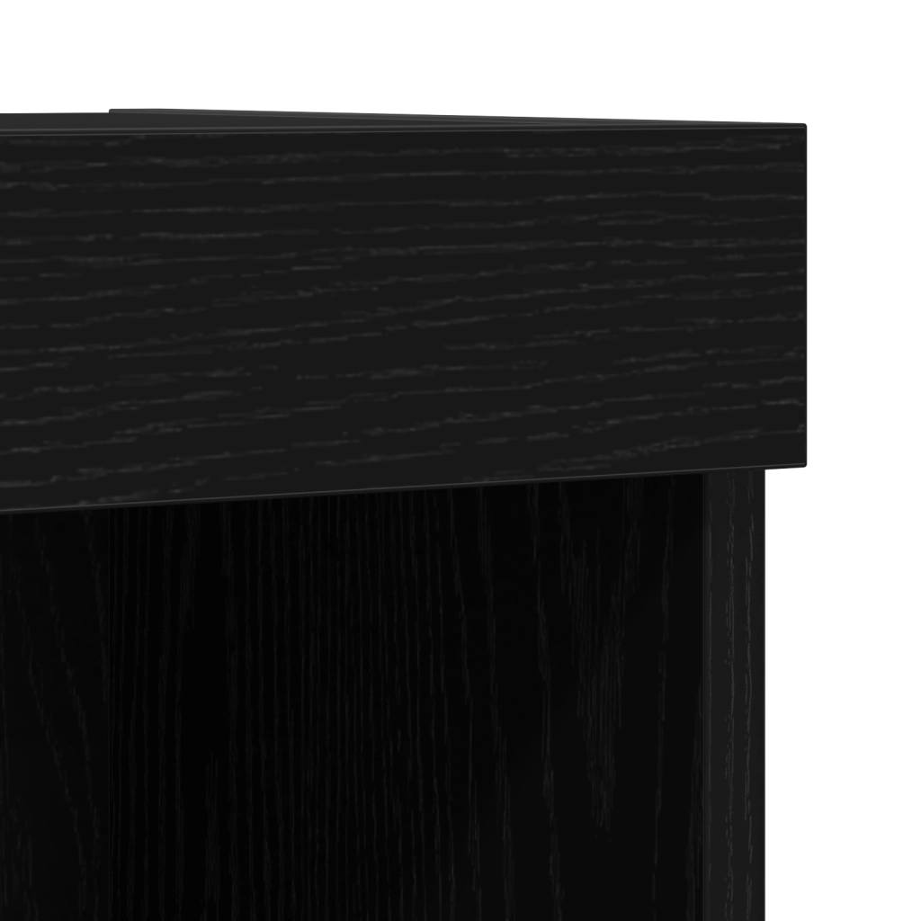 Mobile TV  con luci LED Rovere Nero 80x30x30 cm