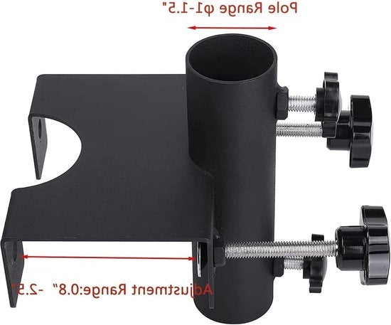 Sostegno Paraplu per Balcone - Supporto Paraplu per Giardino - Alloggiamento a Viti 20 mm-63 mm - Diametro Paraplu 23 mm-38 mm