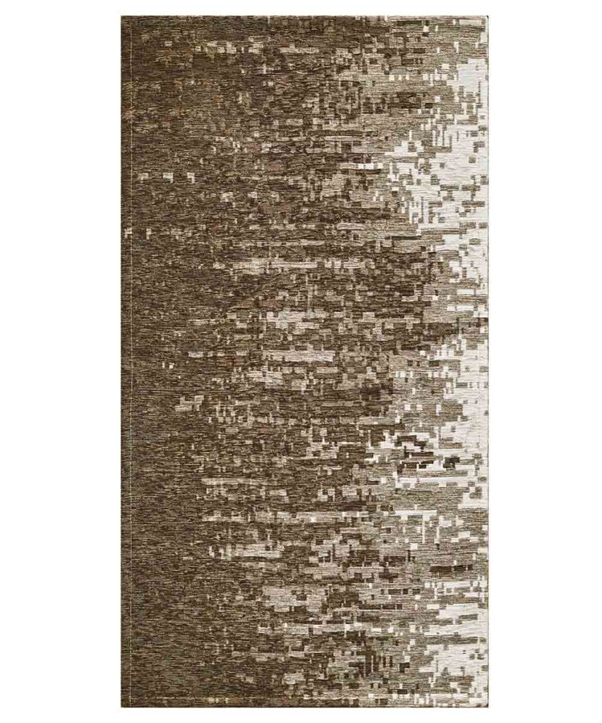 Tappeto TAMIGI FANGO moderno contemporaneo pixel sfumati, passatoia cucina multiuso lavabile antiscivolo cm.55x140