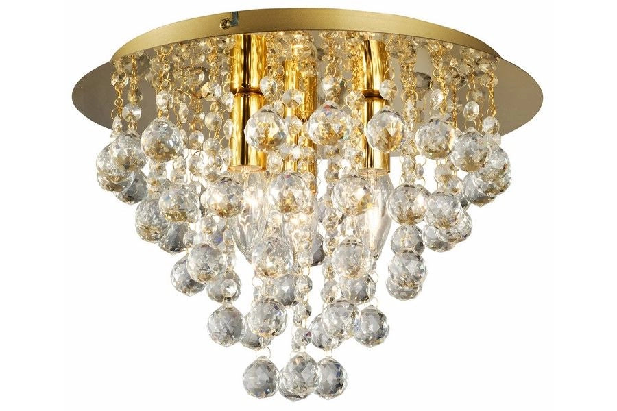Plafoniera glamour London Crystal oro 38 cm 3xE14 Reality