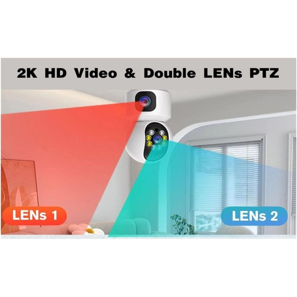 Trade Shop - Telecamera Wi-fi Doppia Videocamera Di Sorveglianza Motorizzata 360° Ip44 App -
