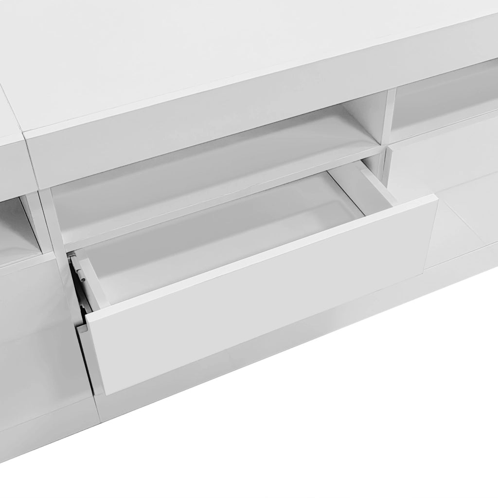 Mobile TV con LED ¨C Xylo ¨C Lucido, 2 Ante, 2 Cassetti, 160x35x60 cm