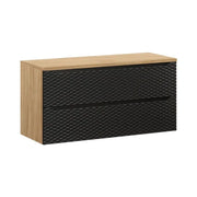 Set da bagno YOKA nero: mobile sotto lavabo con cassetti 120 cm + piano lavabo