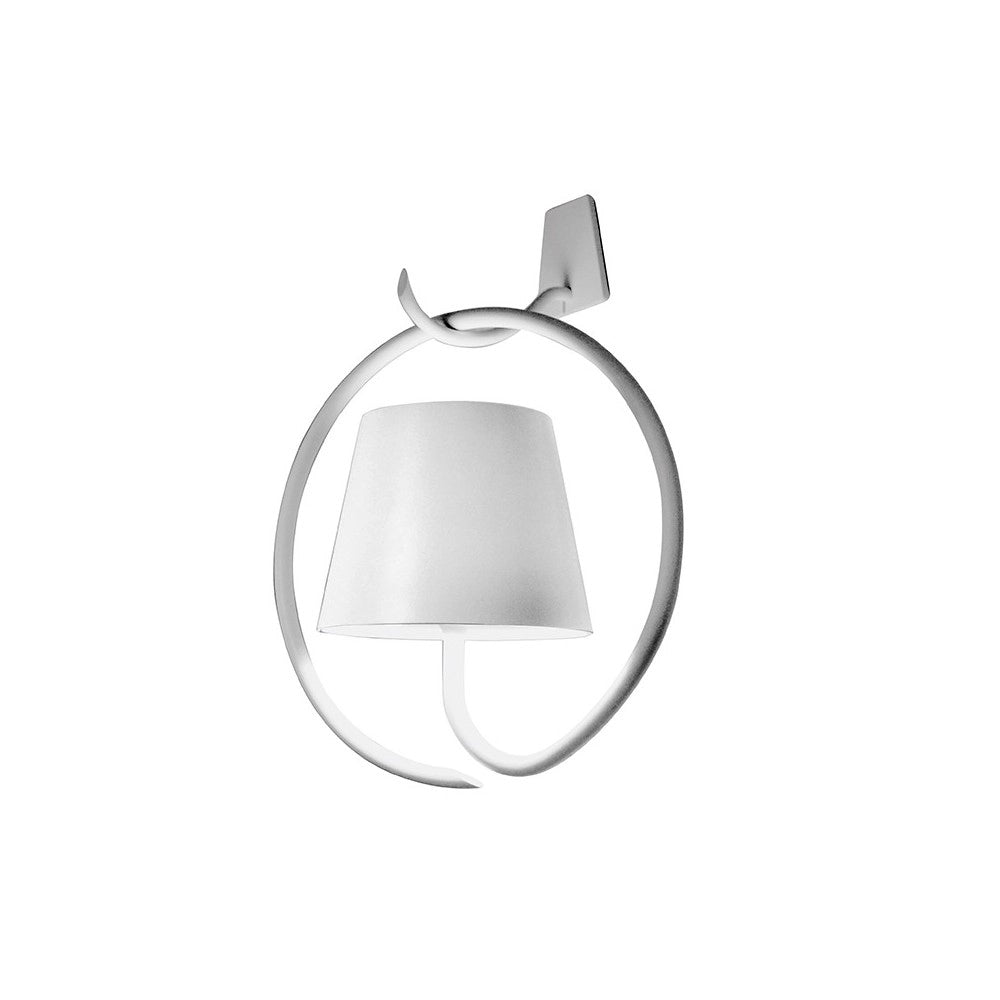 Lampada a led da Parete con Gancio Poldina Bianca ricaricabile e dimmerabile con batteria fino a 12 ore