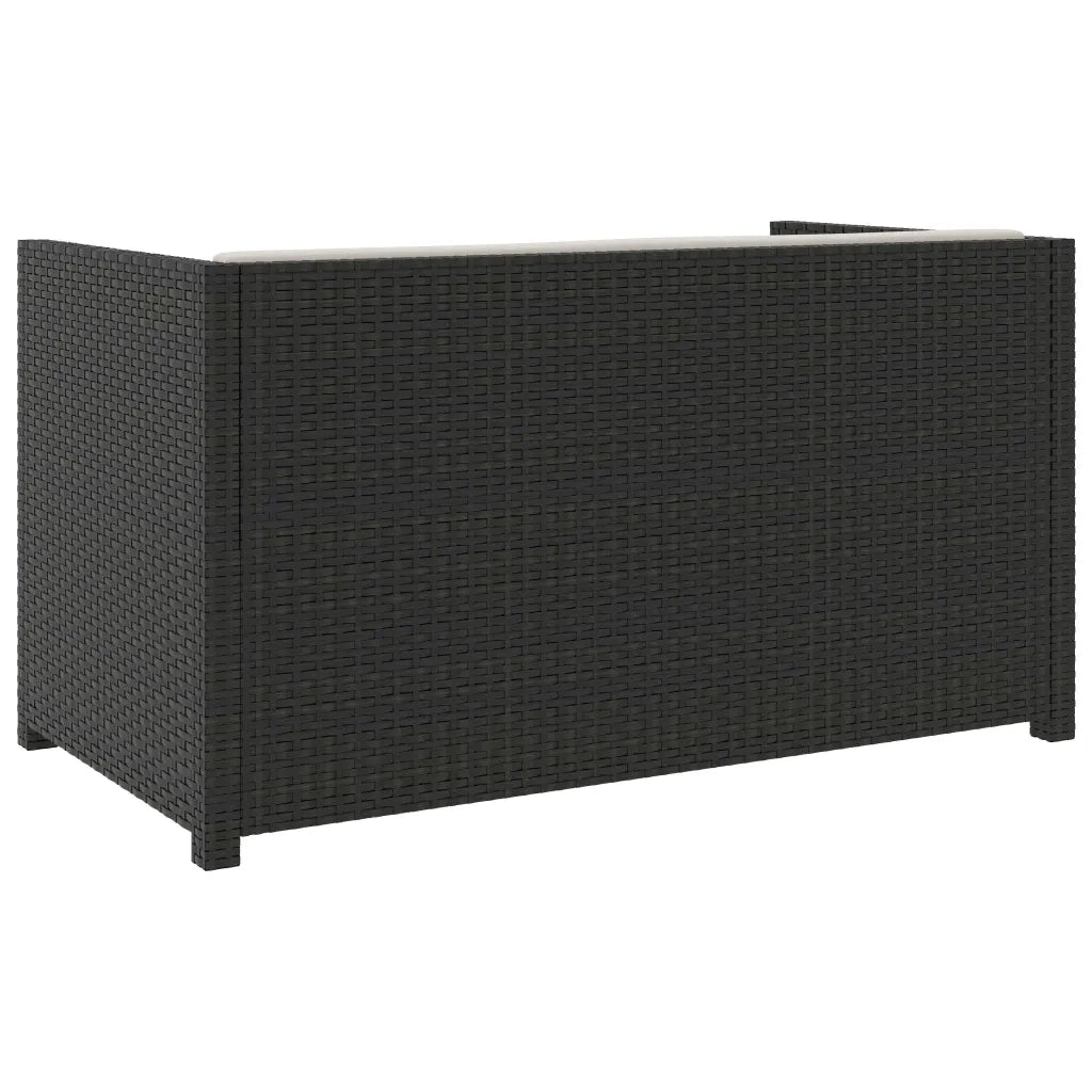 Set Divani da Giardino 5 pz con Cuscini in Polyrattan Nero 48132