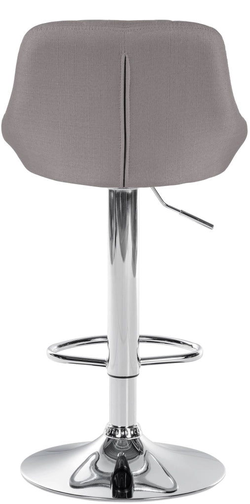 Sgabello bar LAZIO in tessuto grigio,cromo