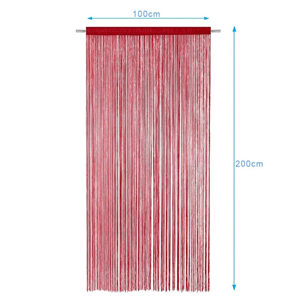 Tenda a Fili Elegante Per Porte Finestre Pannello 100x200 Cm Divisorio Camere Stanze Ambienti Bordeaux