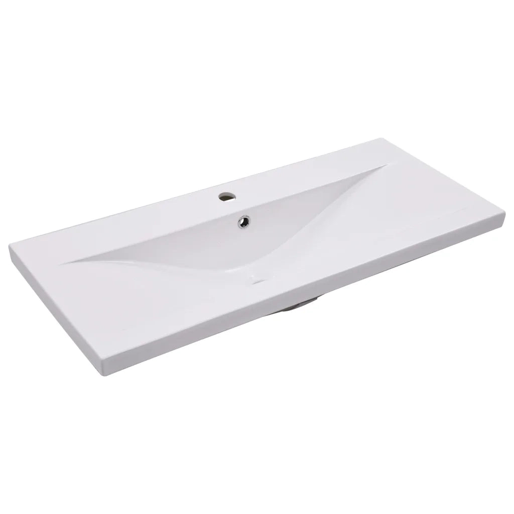 Set Mobili da Bagno 2 pz in Ceramica e Legno Multistrato