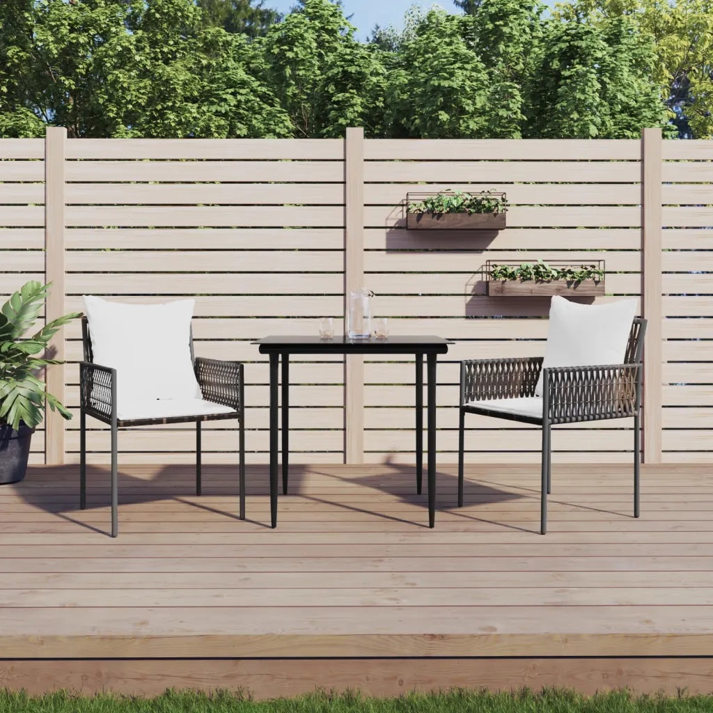 Sedie da Giardino con Cuscini 2pz Marroni 54x61x83cm Polyrattan 364100