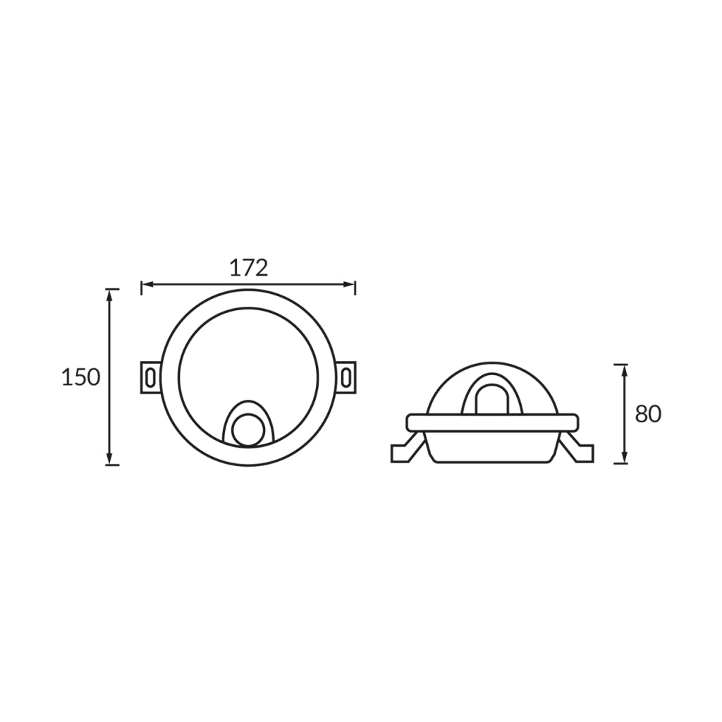 Applique esterna tonda nera PIR LED 11W 4100K IP54
