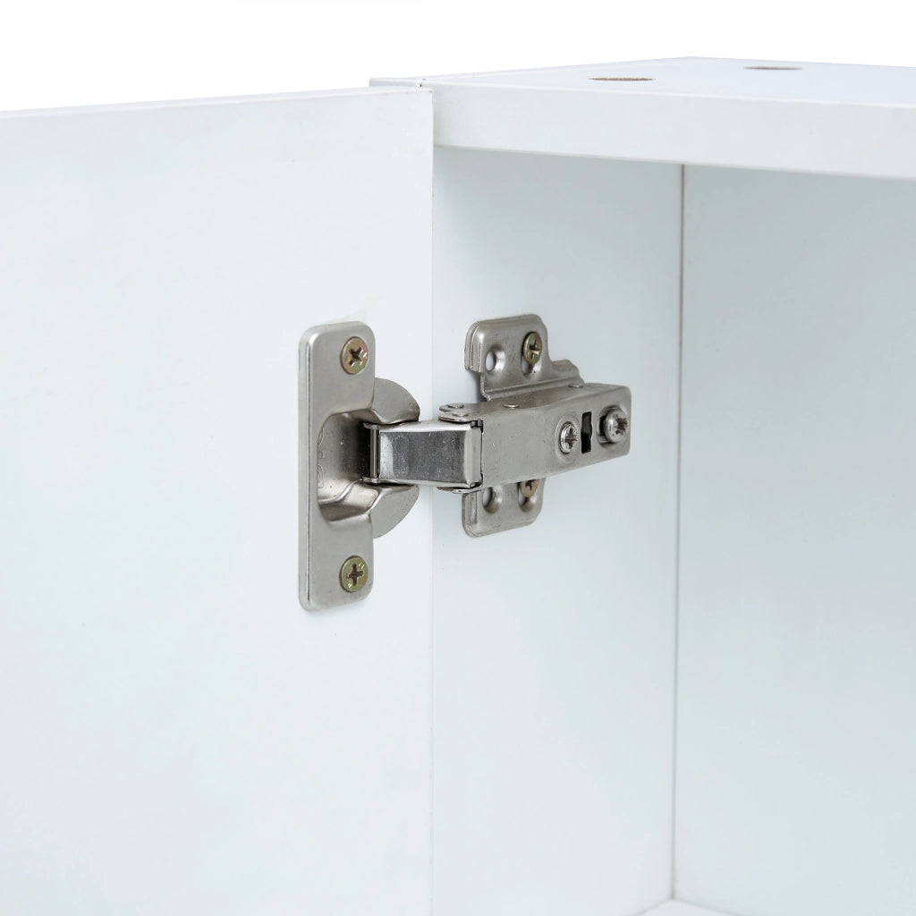SPECCHIERA DA BAGNO A PARETE Con specchio e ripiani  bianco MDF