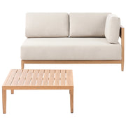Divano da giardino 2 posti legno di acacia con cuscini marrone chiaro terrazza balcone stile moderno