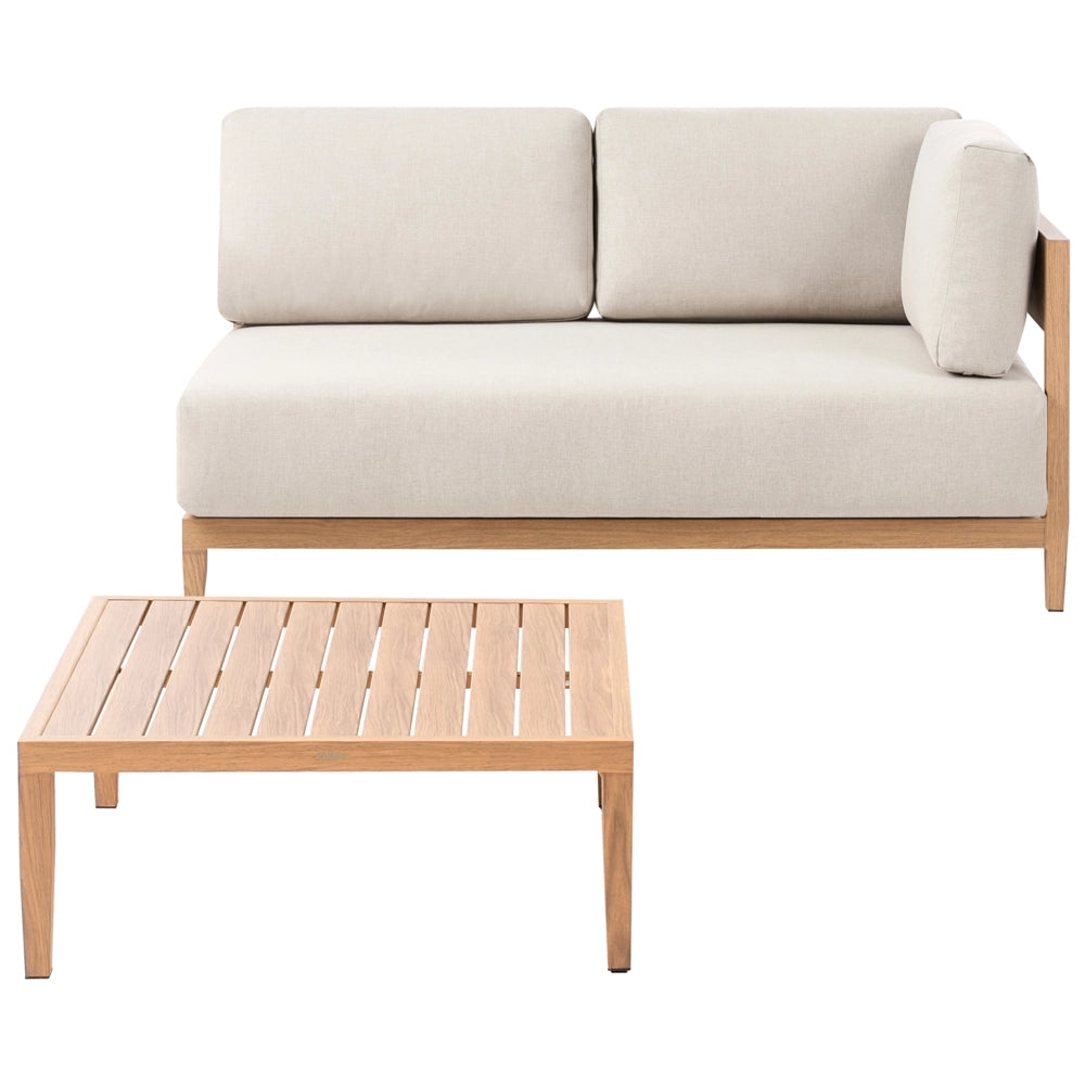 Divano da giardino 2 posti legno di acacia con cuscini marrone chiaro terrazza balcone stile moderno