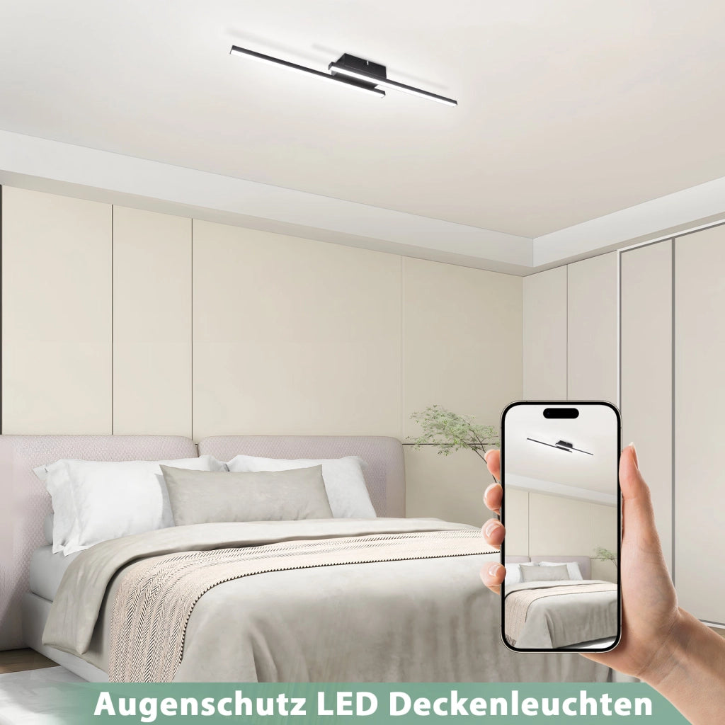 ZMH Lampada da Soffitto LED 6500K Fredda Moderna 12W 61 5cm per Soggiorno Sala da Pranzo Ufficio