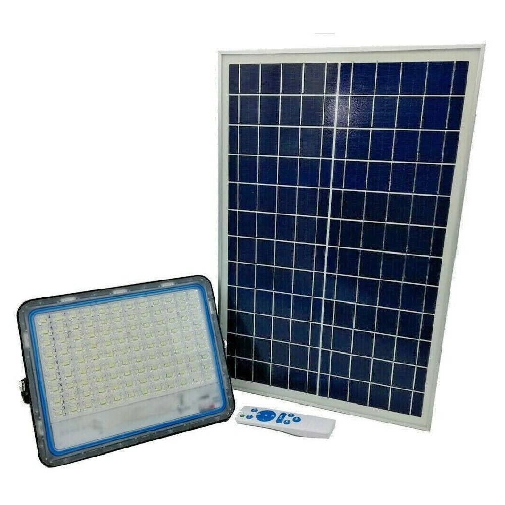 Trade Shop - Lampione Stradale Solare Faro A Led 200w Con Pannello Solare Luce Fredda 58200 -