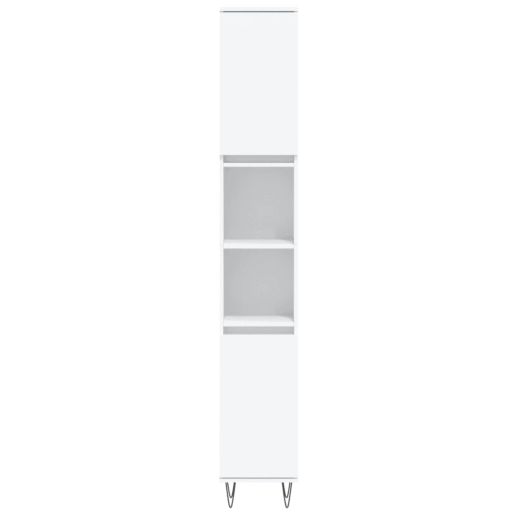 Armadietto da Bagno Bianco 30x30x190 cm in Legno Multistrato 831532