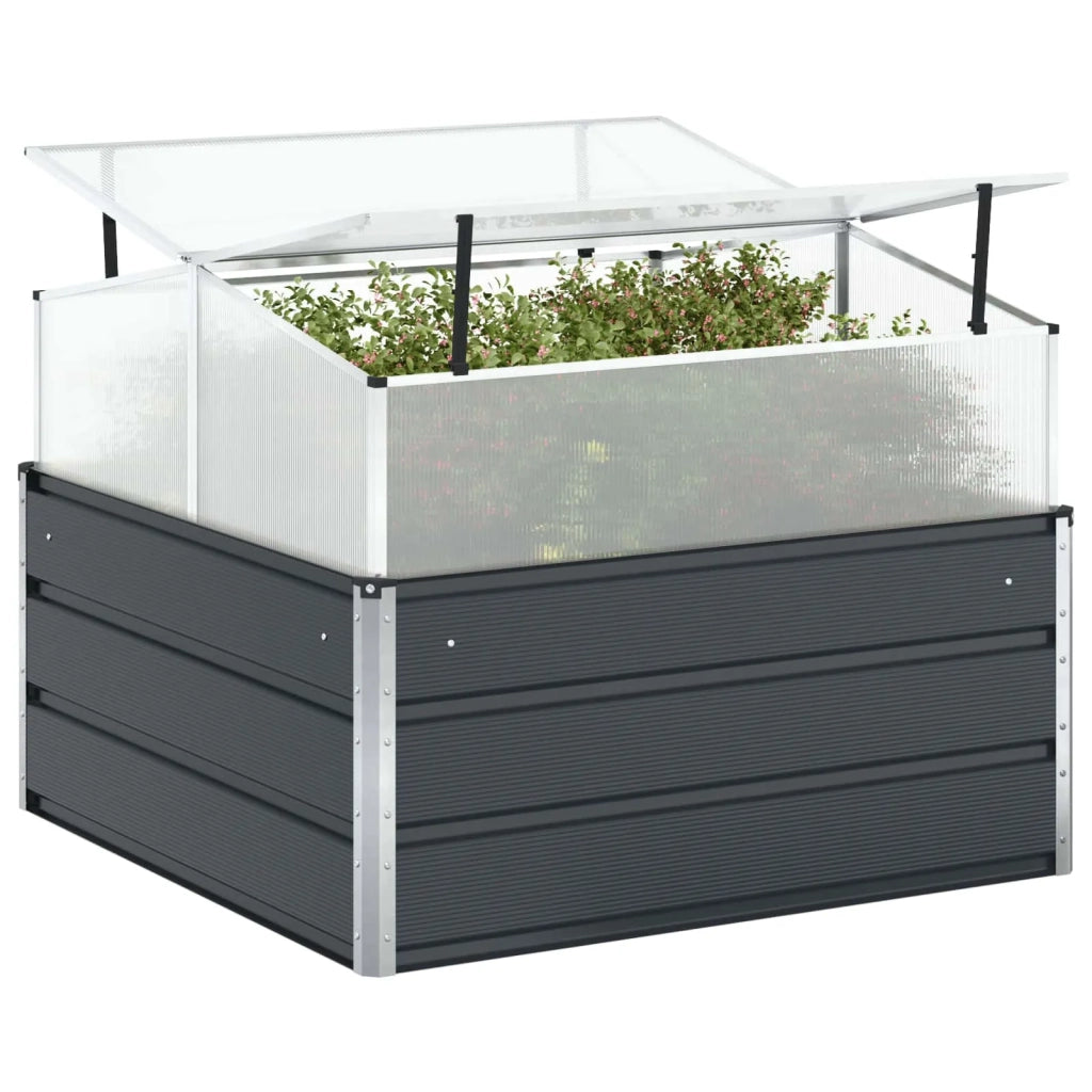 Fioriera Antracite 100 x 100 x 77 cm Acciaio zincato