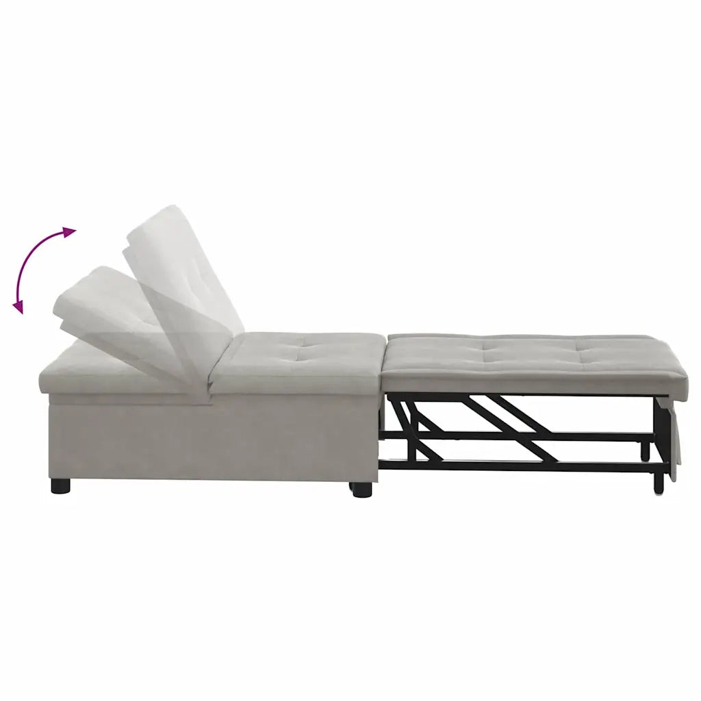 Divano Letto Estraibile-Sofa Letto-Daybed Grigio chiaro 194 x 67 x 82 cm
