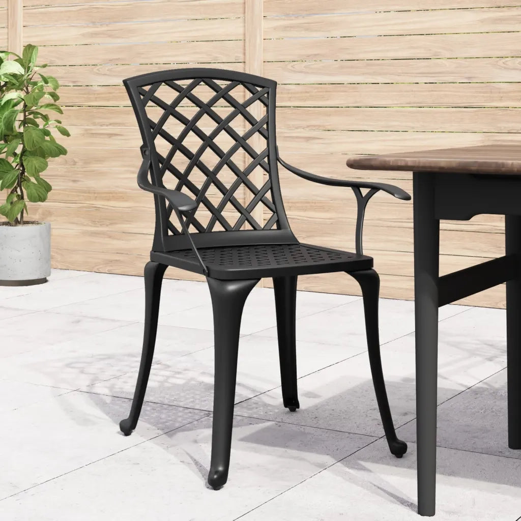 Sedie da Giardino 6 pz in Alluminio Pressofuso Nerocod mxl 86834