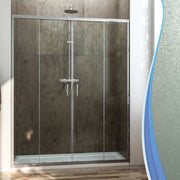 Porta Parete Doccia 150 cm 2 Ante Scorrevoli in Cristallo Opaco 6mm H185 Fosterberg Kolding