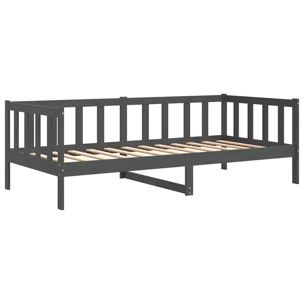 Letto singolo | Letto per adulti | Dormeuse Grigia in Legno Massello di Pino 90x200 cm