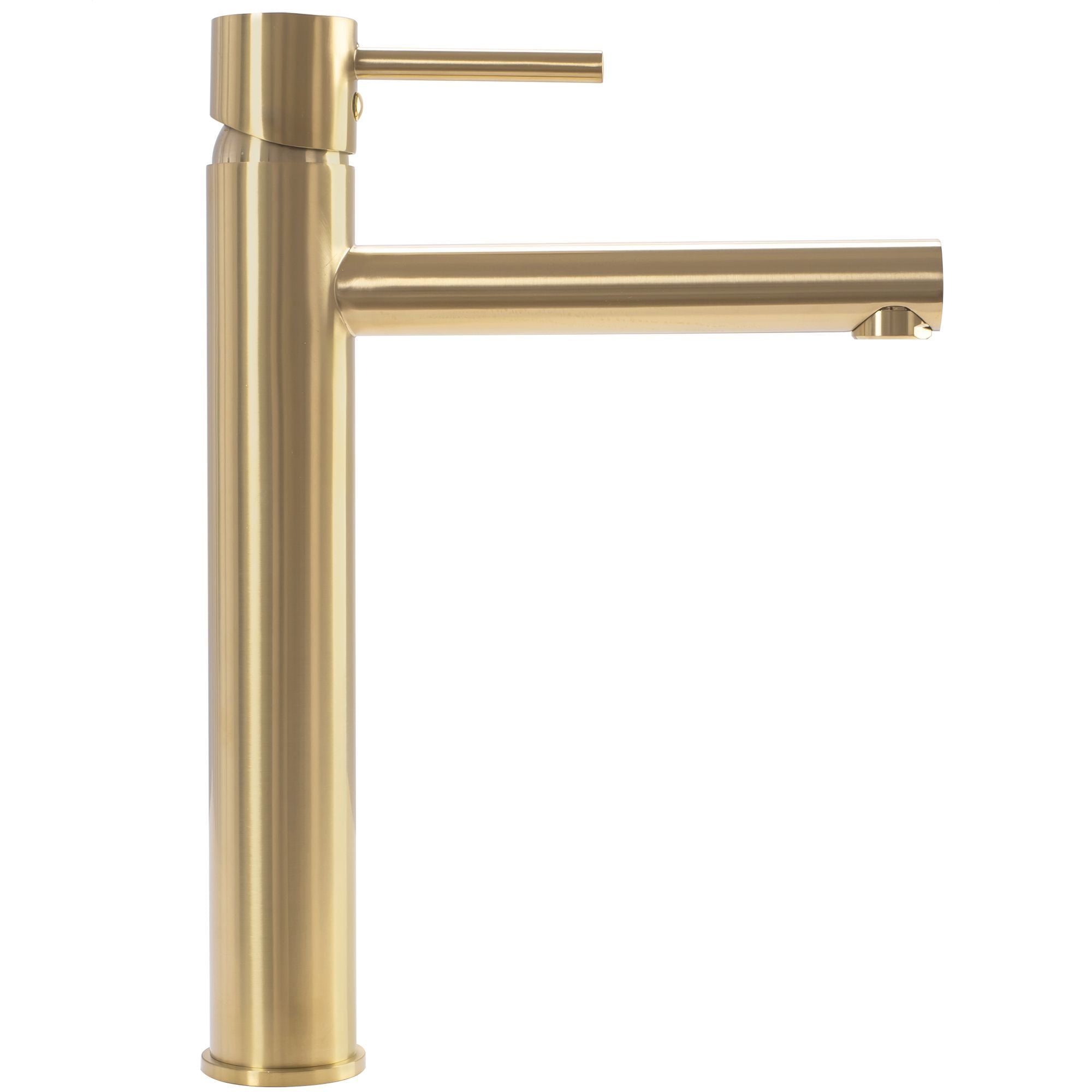 Rubinetto Da Lavabo Rea Tess Brush Gold High