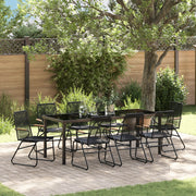 Set di Mobili da Giardino 9 Pezzi Nero Rattan PVC