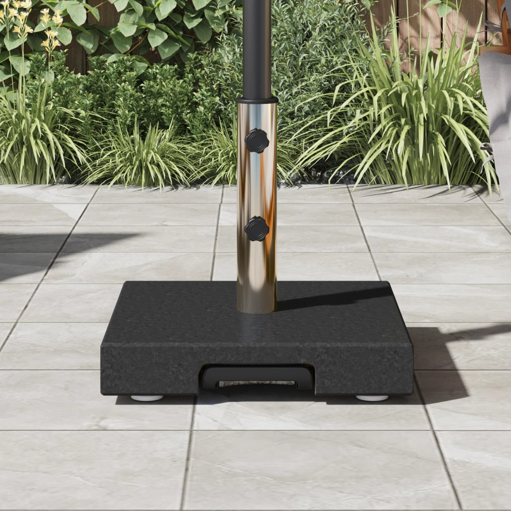 Base Ombrellone con Maniglia Granito Nero 29 kg Quadrata