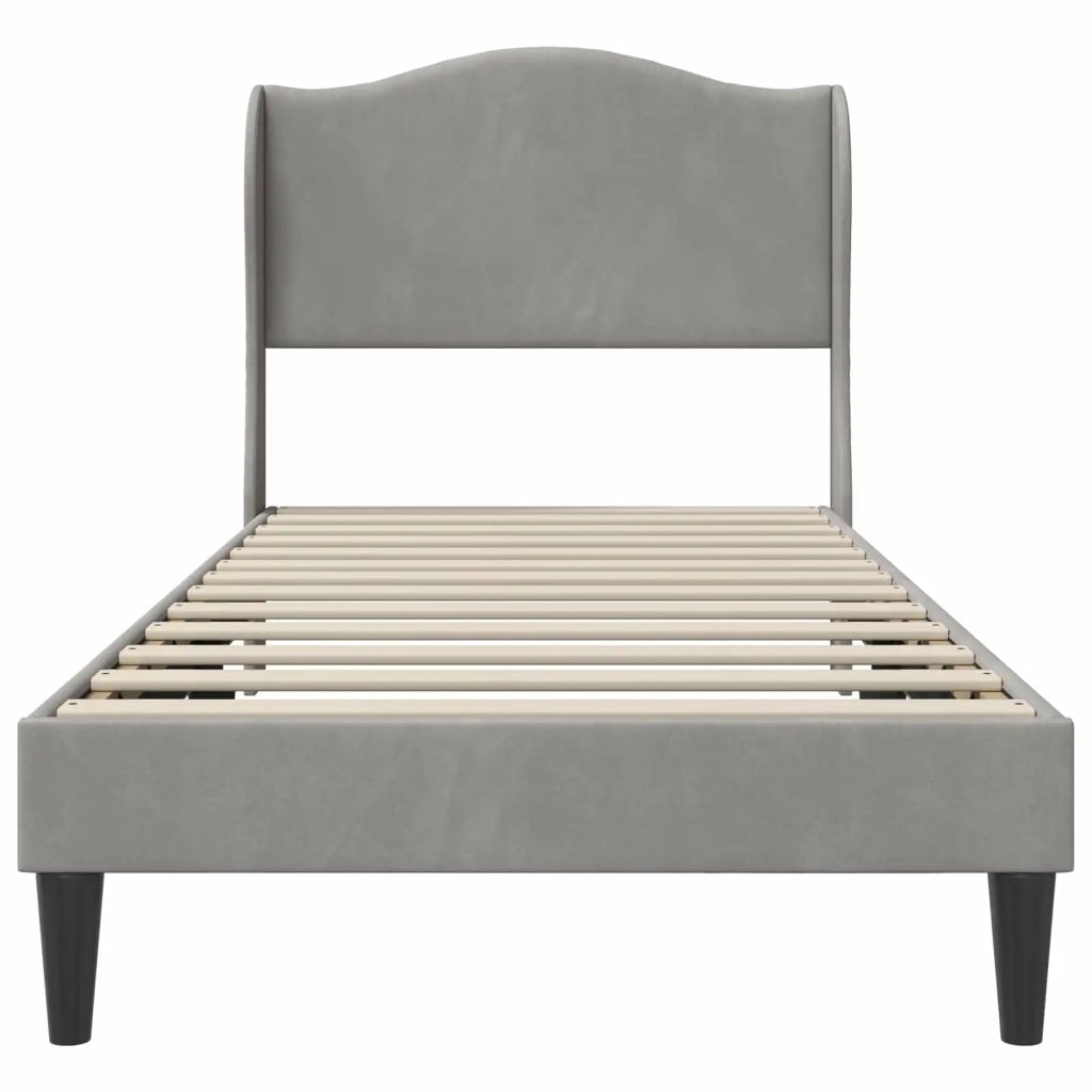 Struttura del letto Grigio Chiaro 100 x 200 cm Velluto 42027899