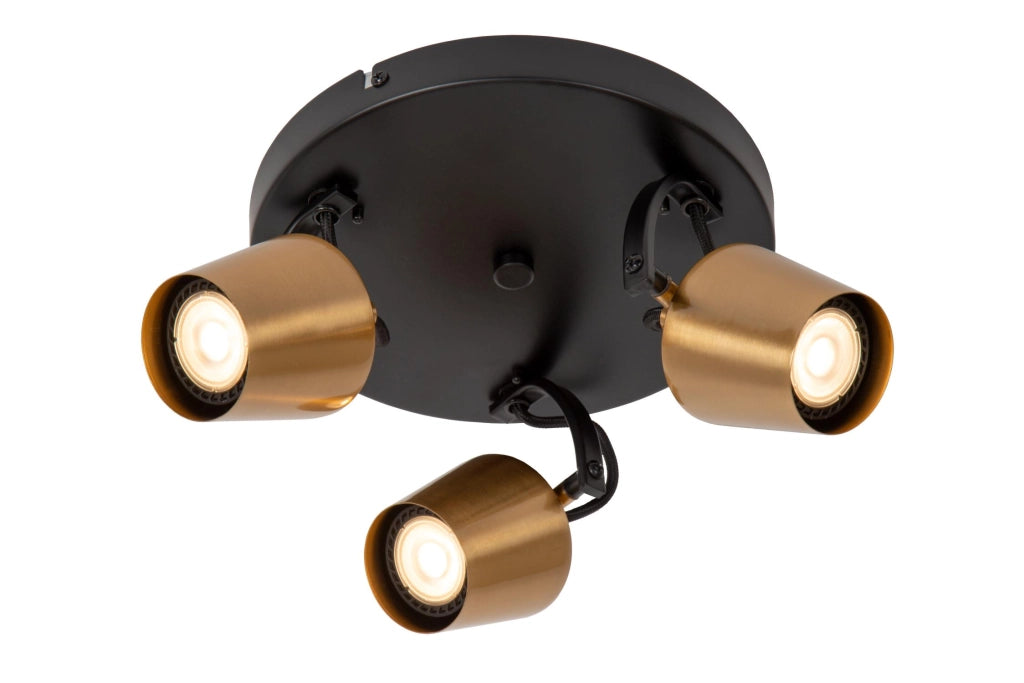 Faretto soffitto EMILE 3xGU10 oro nero Lucide