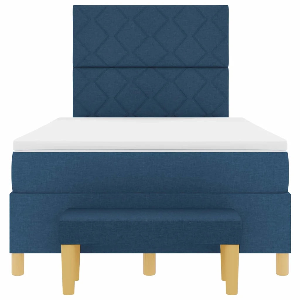 Letto a molle con cuscino con testiera Blu 200 x 120 cm Tessuto 3344372