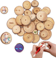 Pacco di 40 Dischi di Legno Piccoli per Fai da Te - Dischi di Ramo di Albero in Legno di Pino per Artigianato - Dischi di Legno per Piatti di Sotto i Bicchieri - Dischi di Ramo di Albero in Legno di Pino (3-7cm)