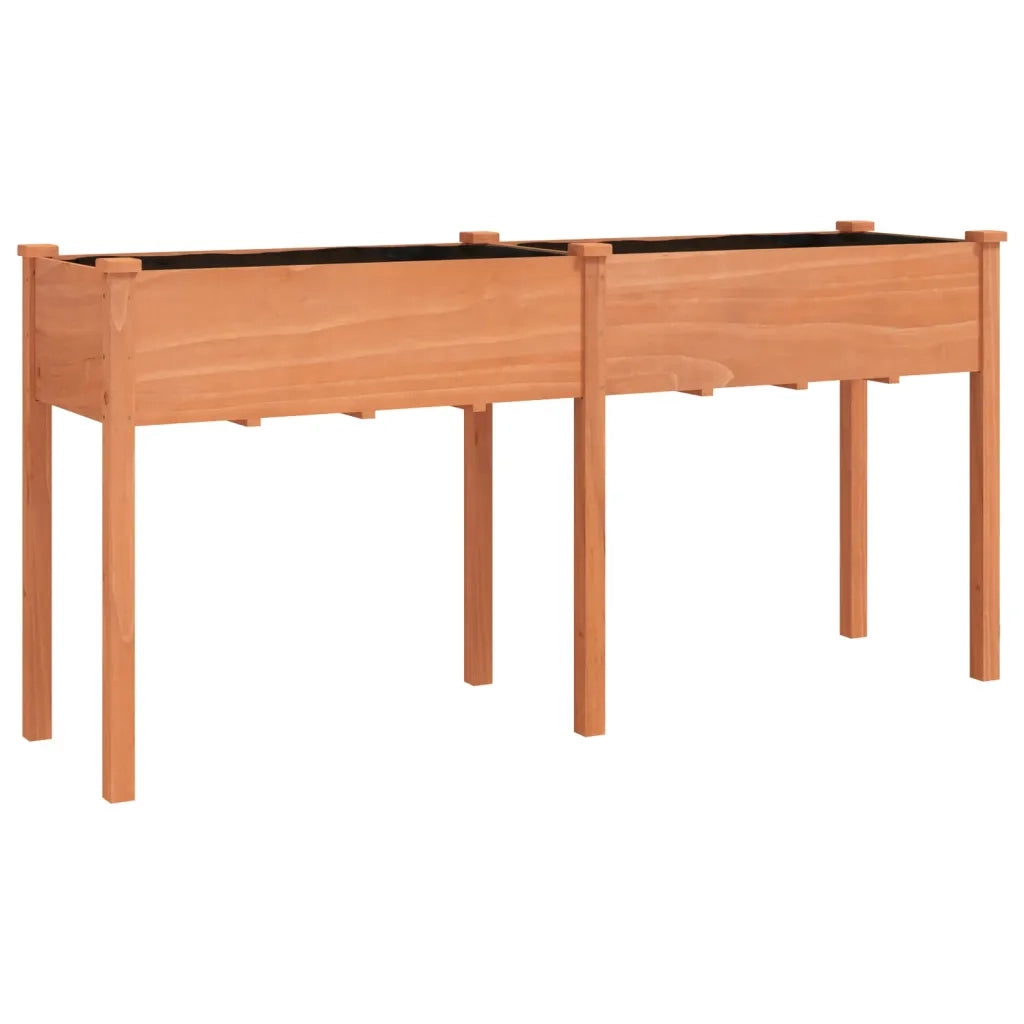 Fioriera | Cassetta per fiori | Vaso con Fodera Marrone 161x45x76cm Legno Massello di Abete
