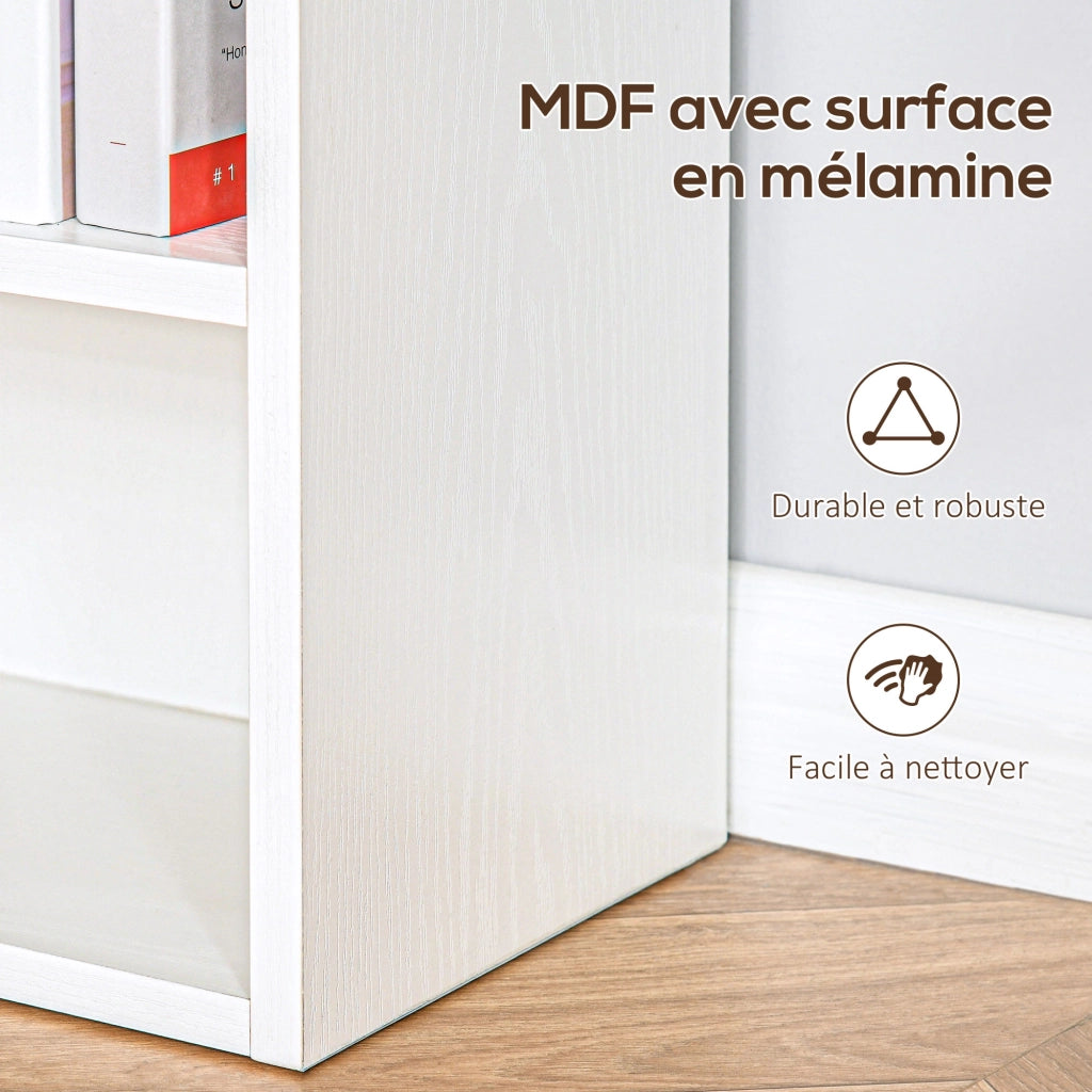 Libreria 6 livelli design irregolare ¨C zephmum ¨C bianco 60x21x162.5