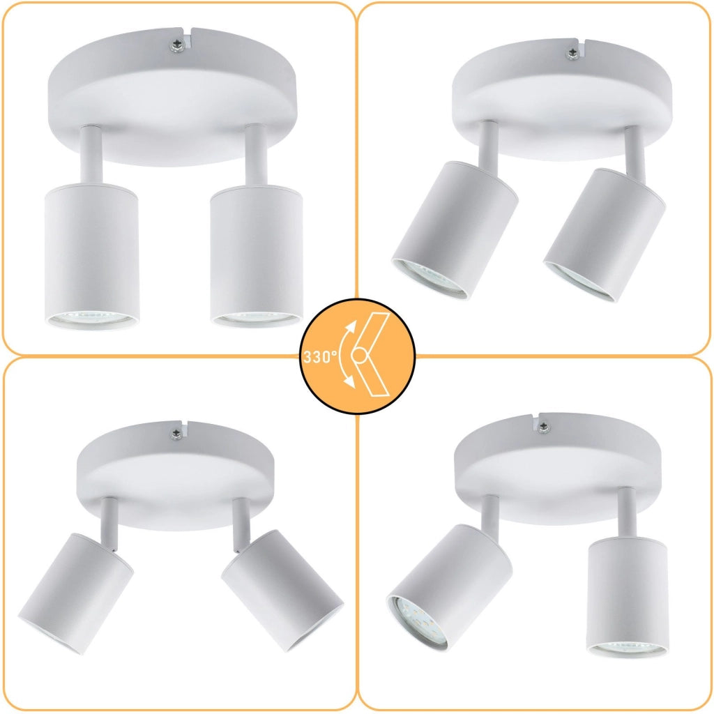 ZMH Faretto da soffitto 2 luci rotondi orientabili 330° moderni per soggiorno