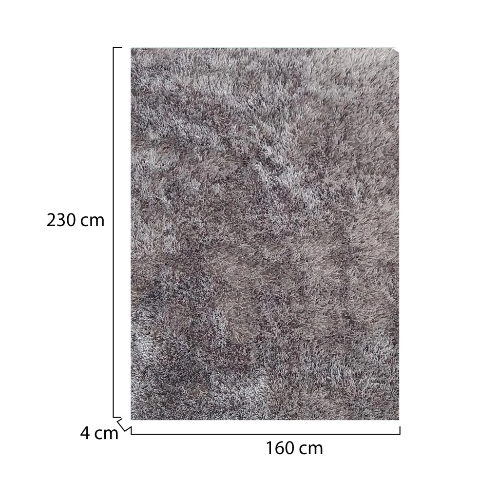 Latipa, Tappeto Altezza Pelo 35 mm 100% Poliestere, 230x160 cm Grigio