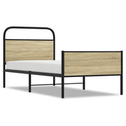 Letto singolo | Letto per adulti | Giroletto senza Materasso Rovere Sonoma 80x200 cm in Truciolato