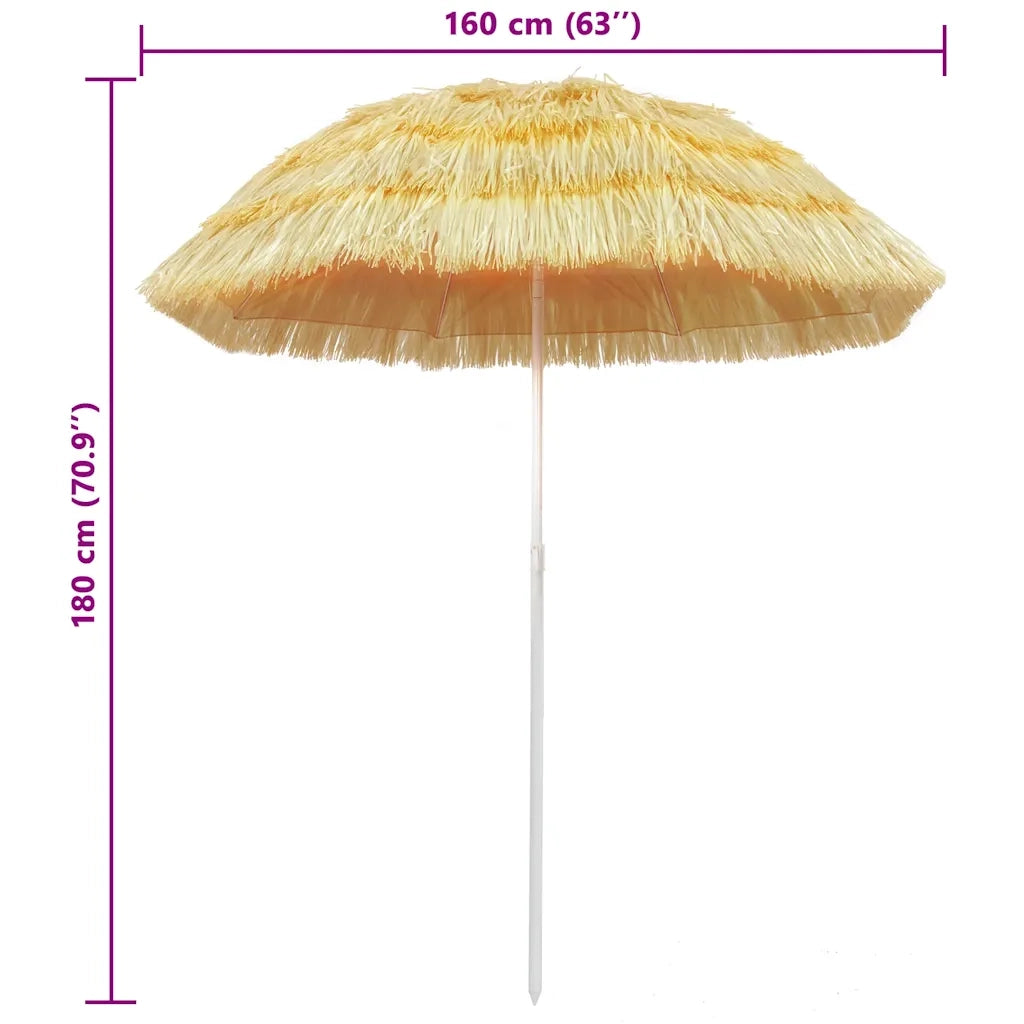 Ombrellone da Spiaggia-Ombrellone da mare Naturale 180 cm in Stile Hawaiano