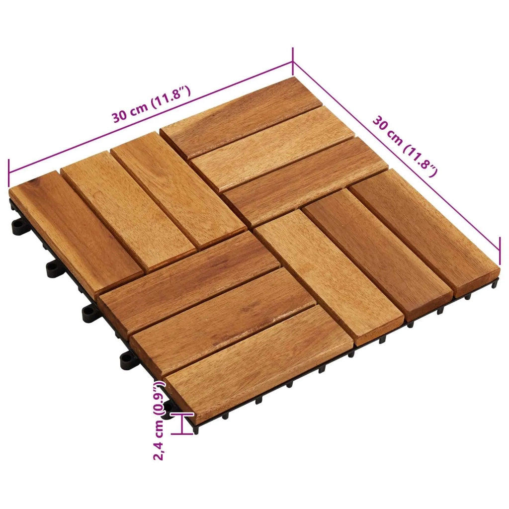 Piastrella per Decking 10 pz Marrone 30 x 30 cm CFW8127930