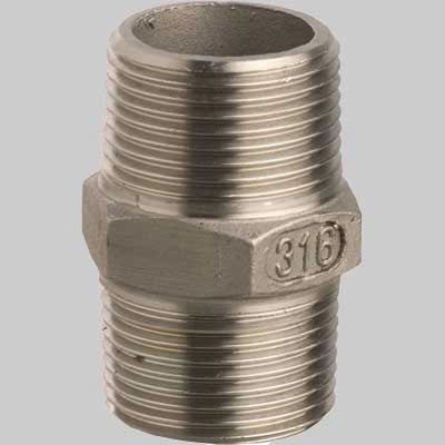 RACCORDO NIPLES DOPPIO IN ACCIAIO INOX  3/4     MADE IN ITALY