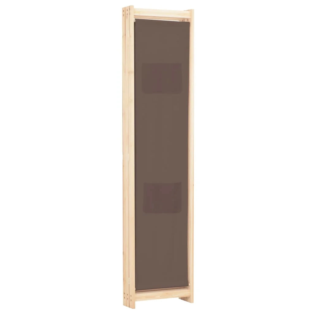 Paravento divisorio divisorio mobile decorativo 3 pannelli marrone 120x4 cm tessuto 0802087
